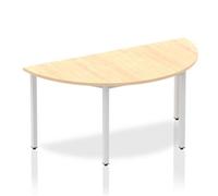 Dynamic Semicircular Table Maple MFC Box Frame Leg Silver Frame Impulse 1600 x 800 x 725mm