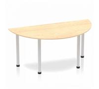 Impulse Semi-circle Table 1600 Maple Post Leg Silver - BF00195