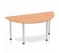Impulse 1600 Semi Desk Oak Silver Leg