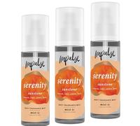 Impulse Serenity Body Spray Pack of 3 (150ml Each) - Sunstone Inspired Deodorant Spray with Ginger, Lime, Amber & Musk for a Calming Citrus-Warm Long-Lasting Freshness