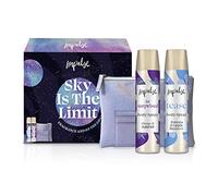 Impulse Sky Is The Limit Body Spray Fragrance & On-The-Go with a Purple Iridescent Makeup Bag and Card Holder Set for Her 2 Piece