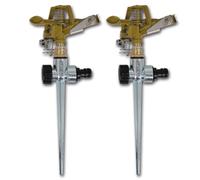 Impulse Sprinkler Garden Watering Metal Spike 2 pcs Adjustable Water Spray vidaX