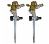 Impulse Sprinklers Garden Watering Zinc Metal Spike 2 pcs vidaXL