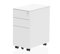 impulse steel slim office mobile pedestal in white