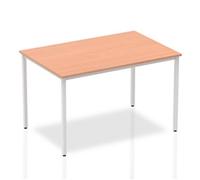 Impulse Straight Table 1200 Beech Box Frame Leg Silver - BF00102