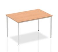 Impulse Straight Table 1200 Oak Box Frame Leg Silver - BF00128
