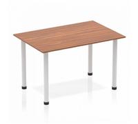 Impulse Straight Table 1200 Walnut Post Leg Silver - BF00184
