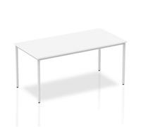Dynamic Rectangular Straight Table White MFC Box Frame Leg Silver Frame Impulse 1600 x 800 x 725mm