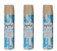 Impulse Tease Body Spray Deodorant for Women, 3 x 75ml - Long-Lasting Fruity Scent, Portable Size, All-Day Freshness