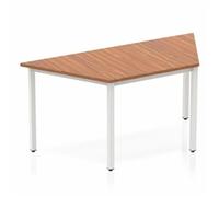 Impulse Trapezium Table 1600 Walnut Box Frame Leg Silver - BF00147