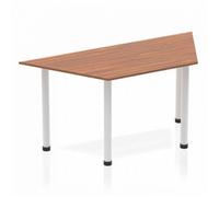 Impulse Trapezium Table 1600 Walnut Post Leg Silver - BF00188