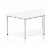 Impulse Trapezium Table 1600 White Box Frame Leg Silver - BF00121