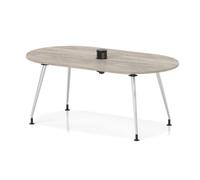 Impulse Volta 1800mm Boardroom Table With Pop-up Power Module With Silver Leg Frame Grey Oak Top