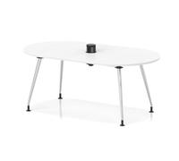 Impulse Volta 1800mm Boardroom Table With Pop-up Power Module With Silver Leg Frame White Top