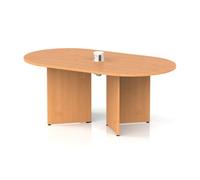 Impulse Volta 1800mm Boardroom Table With White Pop-up Power Module Beech Top Arrowhead Leg