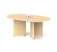 Impulse Volta 1800mm Boardroom Table With White Pop-up Power Module Maple Top Arrowhead Leg