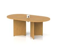 Impulse Volta 1800mm Boardroom Table With White Pop-up Power Module Oak Top Arrowhead Leg