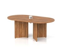 Impulse Volta 1800mm Boardroom Table With White Pop-up Power Module Walnut Top Arrowhead Leg