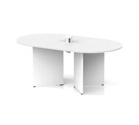 Impulse Volta 1800mm Boardroom Table With White Pop-up Power Module White Top Arrowhead Leg