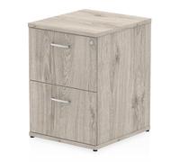 impulse wooden 2 drawers filing cabinet in grey oak