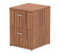 impulse wooden 2 drawers filing cabinet in walnut