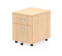 impulse wooden 2 drawers mobile pedestal in maple