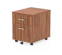impulse wooden 2 drawers mobile pedestal in walnut