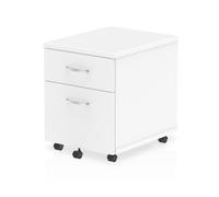 impulse wooden 2 drawers mobile pedestal in white