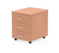 impulse wooden 3 drawers mobile pedestal in beech