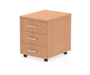 impulse wooden 3 drawers mobile pedestal in oak