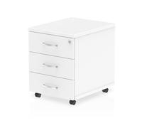 impulse wooden 3 drawers mobile pedestal in white