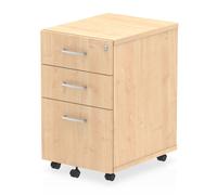 impulse wooden 3 drawers office pedestal cabinet in maple