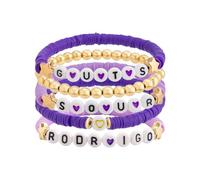Impurain Handmade Friendship Stretch Bracelets Soft Pottery Bracelet Jewelry for Women, Outfit Merchandise Singer Fans, L, Acrylic Copper