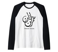 Imran Khan Name PTI Arabic Art Calligraphy Logo Pakistan Raglan Baseball Tee