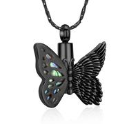 Imrsanl Butterfly Urn Necklace for Ashes Angel Wing Cremation Jewelry Keepsake Funeral Memorial Pendant Gifts of Loss Loved Ones for Women, Stainless Steel, No Gemstone