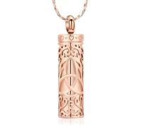 Imrsanl Celtic Knot Cremation Jewelry for Ashes Stainless Steel Cylinder Urn Necklace Memorial Pendant Human Pet Ashes Holder Keepsake for Women Men, Stainless Steel, No Gemstone