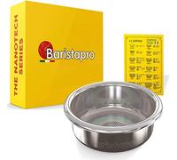 IMS Basket 58mm 18 gram Nanotech - Baristapro Precision Ridgeless Double Espresso Basket Filter fits most 58mm Portafilter. Make Superior Expresso Coffee Shots! Includes Gladwise Coffee Card