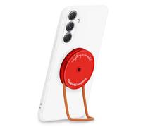 IMstick Magnetic Phone Grip, Phone Holder, Phone Stand, Car & Bike Phone Mount, Phone Kickstand, Flexible Silicone Wires for Non-Magnetic Surfaces Included, NOT Compatible with MagSafe - Blood Orange