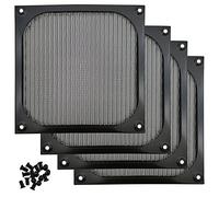 IMSurQltyPrise 140mm Desktop Computer Case Fan Dust Filter Grills Dustproof Case Cover with Screws, Aluminum Frame Ultra Fine Stainelss Steel Mesh, Black Color - 4 Pack