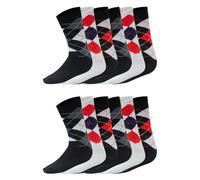 IMTD I'm Totally Different Mens Thick Winter Thermal Socks, Argyle Design Pattern Outdoor Warm Hike Boot Socks - UK Shoe Size 6-11 - Assorted 12 Pairs