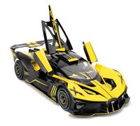 Imtfzct 1:24 Bugatti Bolide Model, Diecast Alloy With Pull-Back Function, Light and Sound, Collectible Toy for 4-7 Year Old Kids (Yellow)