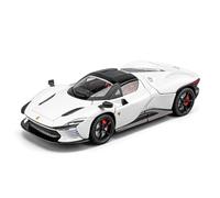 imtfzct 1:24 Scale Ferrari SP3 Diecast Alloy Collectible Model, Pull Back Function with Authentic Light & Sound, Movable Panels & Detachable Roof for Automotive Collectors White