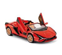 imtfzct 1/32 Lamborghini Sián FKP 37 Roadster Alloy Car Model, Pullback Toy Car with Sound and Light Functions, Suitable for Collectible Car Models, Children's Gift (Red)