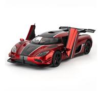 imtfzct 1/32 ONE Diecast Toy Car - Fun Pull-Back Vehicle with Flashing Lights & Realistic Sound Effects, for Kids of All Ages, Red