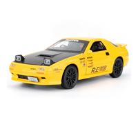 imtfzct 1/32 Scale Mazda RX7 FC Diecast Model Car, Pull Back Toy with Light Sound, Open Doors Alloy Sports Car, JDM Collectible Gift (yellow