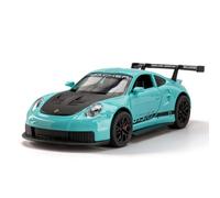 imtfzct 1/32 Scale Porsche GT3 RS Diecast Model Car, Pull Back Alloy Toy Car with Openable Doors & Hood, Light & Sound Effects, Zinc Metal Race Car Vehicle Gift for Kids Collectors, Tiffany Blue