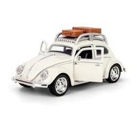 imtfzct 1:32 Scale Volkswagen Beetle Die-Cast Model Car with Sound & Light, Pull-Back Function & Removable Roof Rack, Collectible & Toy for Kids Ages 3+ White