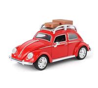 imtfzct 1:32 Scale Volkswagen Beetle Die-Cast Model Car with Sound & Light, Pull-Back Function & Removable Roof Rack, Collectible & Toy for Kids Ages 3+ Red