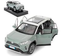iMtfzct Compatible 1:32 Diecasting Alloy Toyota RAV4 Model, Pull Back Toy Car with Sound and Light, Open Door Kids Gift (Grey)