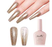 Imtiti 10ml Gold Glitter Gel Nail Polish Long Lasting Soak Off UV Led Christmas Gold Gel Polish Salon DIY at Home Gift for Women 1Pcs